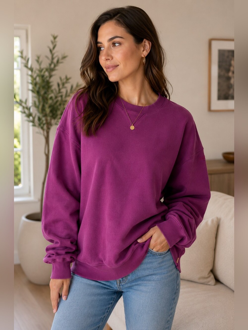 Levi’s Gold Tab Purple Crewneck Sweatshirt Oversized Size Small
